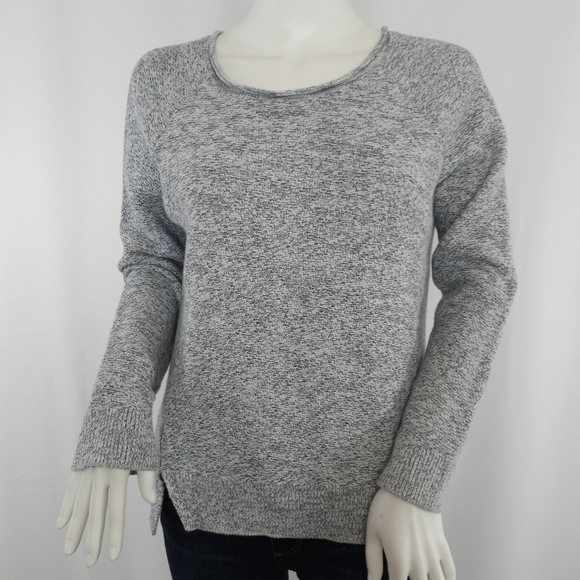 Lou & Grey Sweaters - Lou & Grey Blue and White Heathered Crewneck Sweater